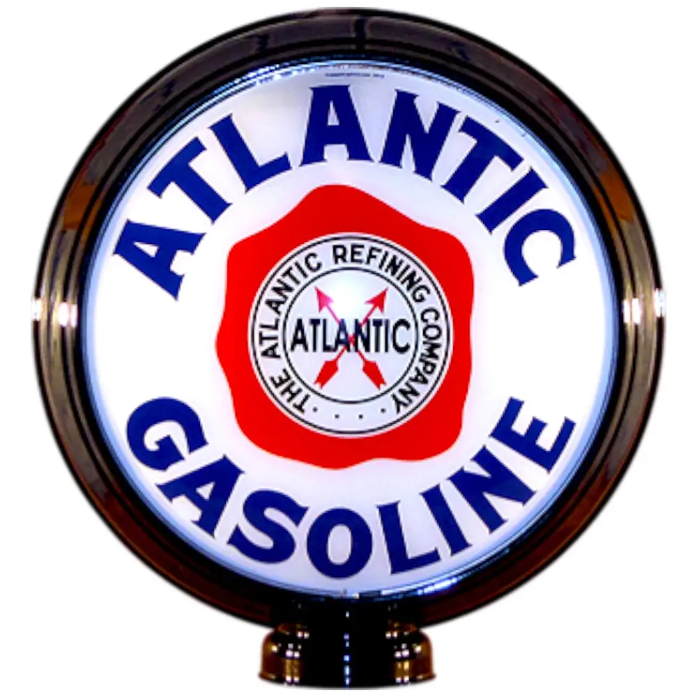 Atlantic Gasoline Lighted Globe Gas Pump Topper 1