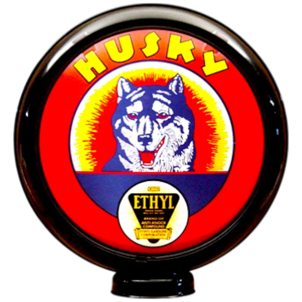Husky Ethyl Gasoline Lighted Globe Gas Pump Topper 1