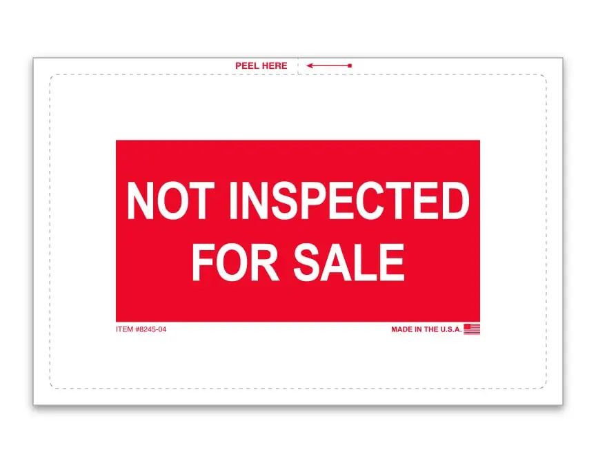 Professional "Not Inspected For Sale" Vehicle Stickers – 8" × 5-1/4" Vinyl Window Decals For Car Dealerships – Inside Window Installation With Outside Visibility 1
