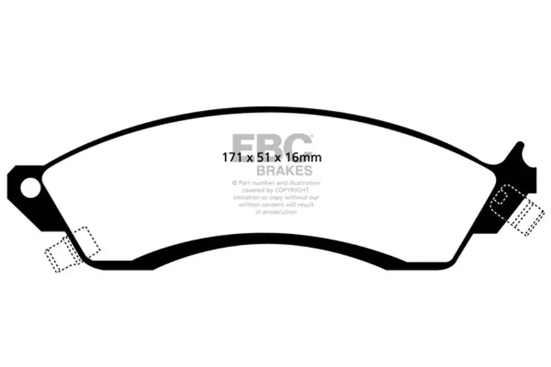 Ebc 1985-1992 Chevrolet Camaro 3Rd Gen Aston Martin Virage 5.3 (Pbr Caliper) Yellowstuff Front Brake Pads 1