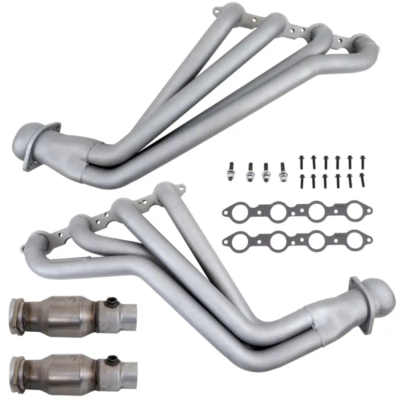 Bbk 2010-2015 Chevrolet Camaro 5Th Gen Ls3 L99 Long Tube Exhaust Headers With Converters 1-3 4 Chrome 1