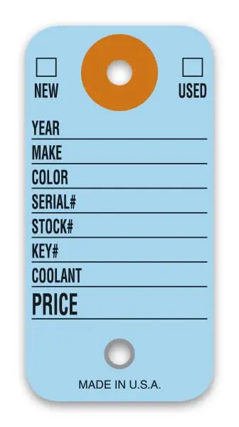 Premium Colored Key Tags With Rings For Identifying Cars & Trucks - 1-3/8" X 2-3/4" Heavy-Duty 10-Point Stock Tags With Reinforced Holes - Automotive Labeling Solution 1