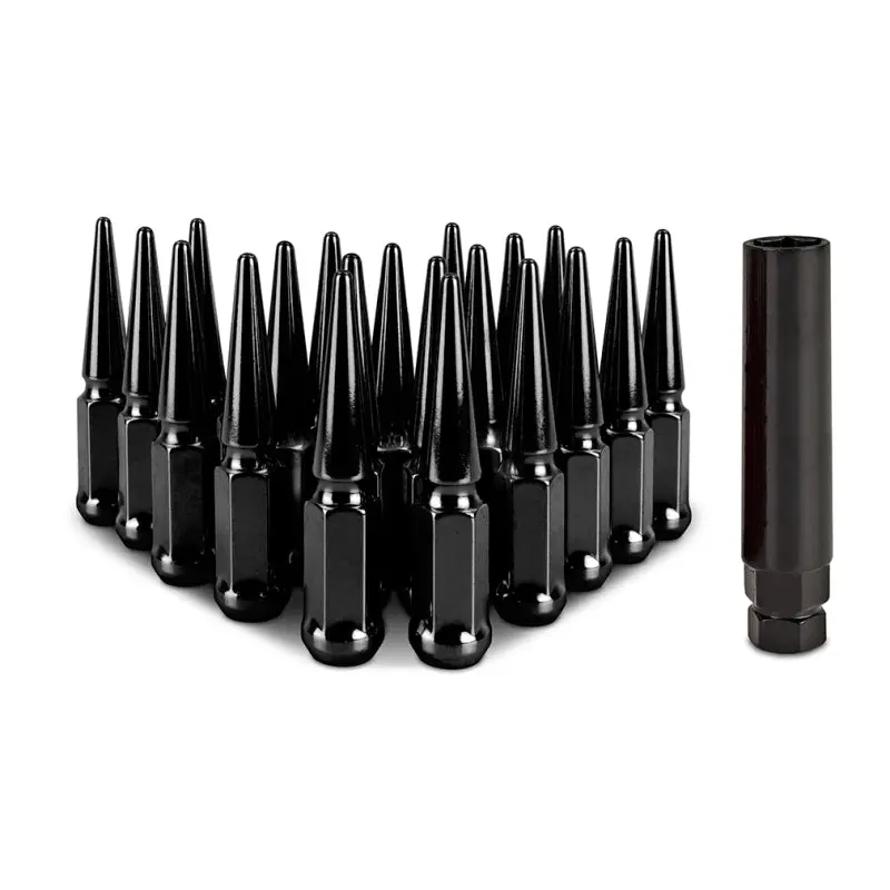 Mishimoto 1982-2002 Chevrolet Camaro 3Rd-4Th Gen Steel Spiked Lug Nuts M12x1.5 20Pc Set Black 1