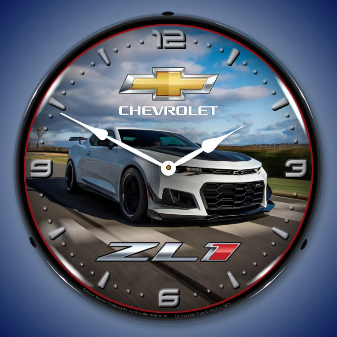 6Th Generation Chevrolet Camaro Zl1 Lighted Clock 1