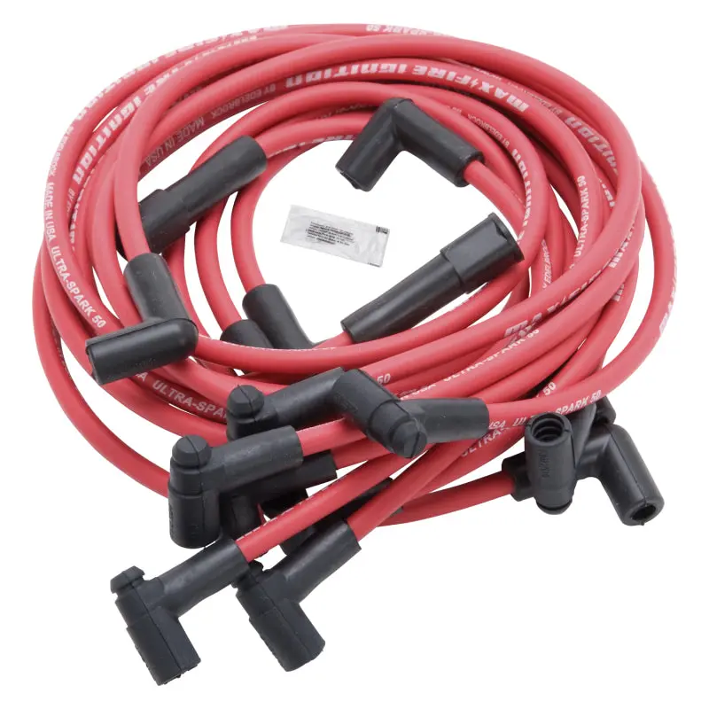 Edelbrock 1981-1985 Chevrolet Camaro 2Nd-3Rd Gen Spark Plug Wire Set Sbc V8 Hei 50 Ohm Resistance Red Wire (Set Of 8) 1