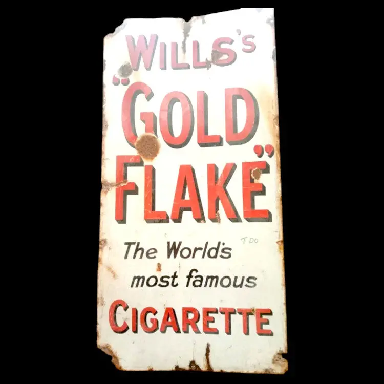 Gold Flake Cigarettes Porcelain Enamel Vintage Metal Reproduction 1