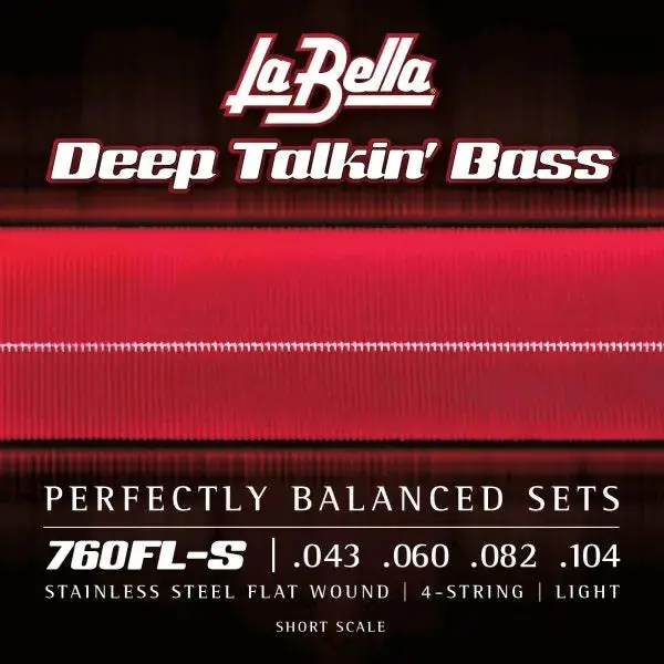 La Bella Deep Talkin’ Bass Stainless Steel Flat Wounds 43-104 760Fl-S Light Short Scale 1