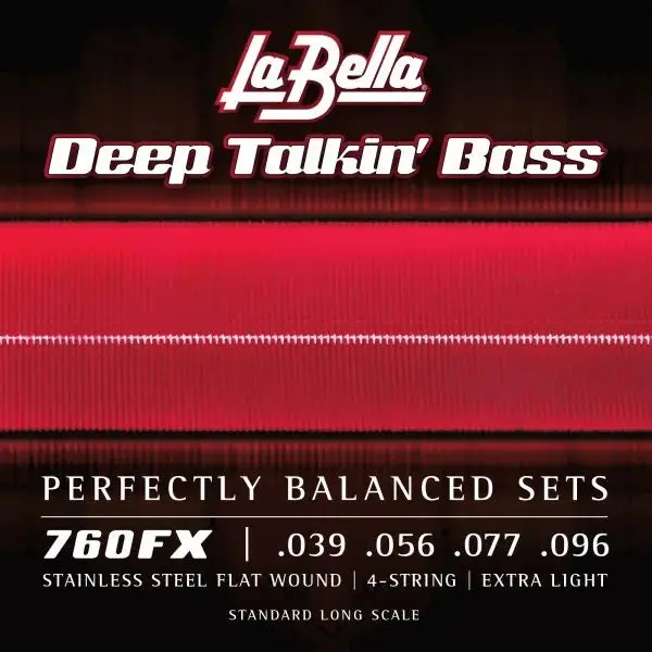 La Bella Deep Talkin’ Bass Stainless Steel Flat Wounds - 39-96 760Fx Extra Light 1