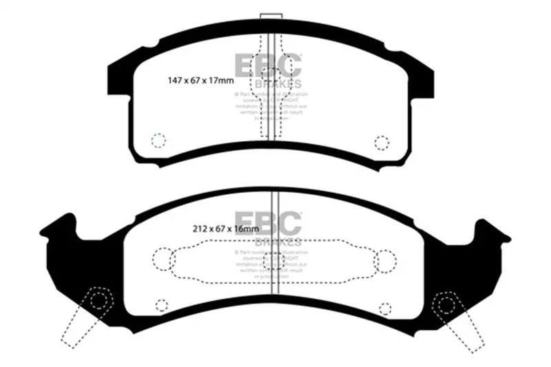 Ebc 1993-1993 Chevrolet Camaro 4Th Gen Le Sabre (Fwd) 3.8 Yellowstuff Front Brake Pads 1