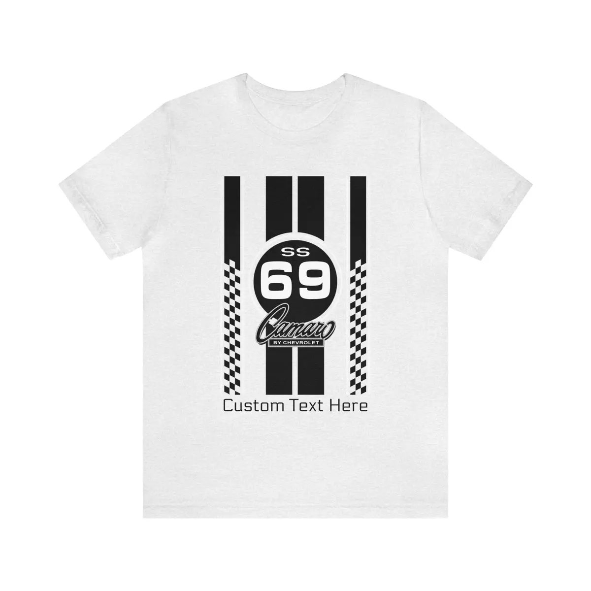 1969 Camaro Ss Checkered Stripes Personalized Jersey Short Sleeve Tee 5