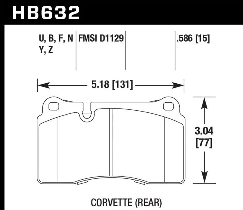 Hawk Performance 2014-2015 Chevrolet Camaro 5Th Gen Hawk Volkswagen Tourareg Base V6 V6-Sport Tdi Hps 5.0 Performance Rear Brake Pads 1