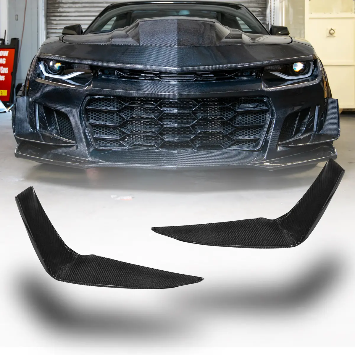 2010-2025 Chevy Camaro 1Le Canards Track Package Double Sided Gloss Carbon Fiber 1