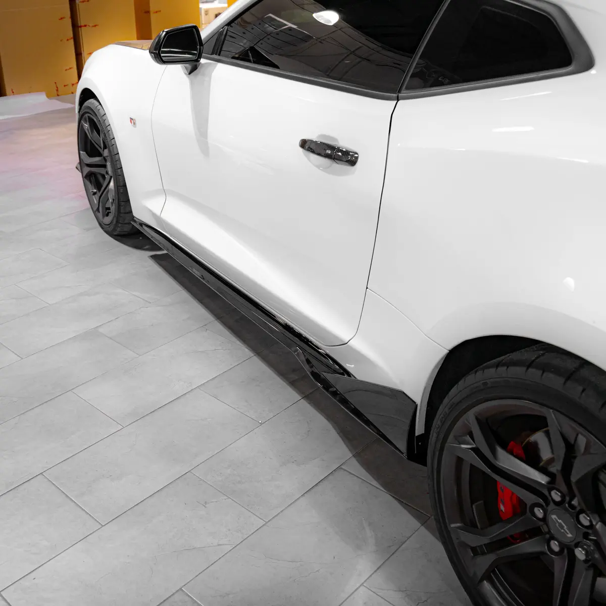 2016-2024 Chevy Camaro Evo Style Gloss Black Side Skirt Rockers Ss/Rs/Lt 1