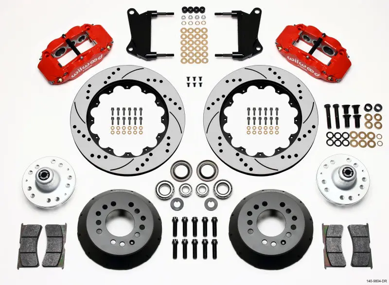Wilwood 1967-1969 Chevrolet Camaro 1St Gen Narrow Superlite 6R Front Hub Kit 14.00In Drill Red 1