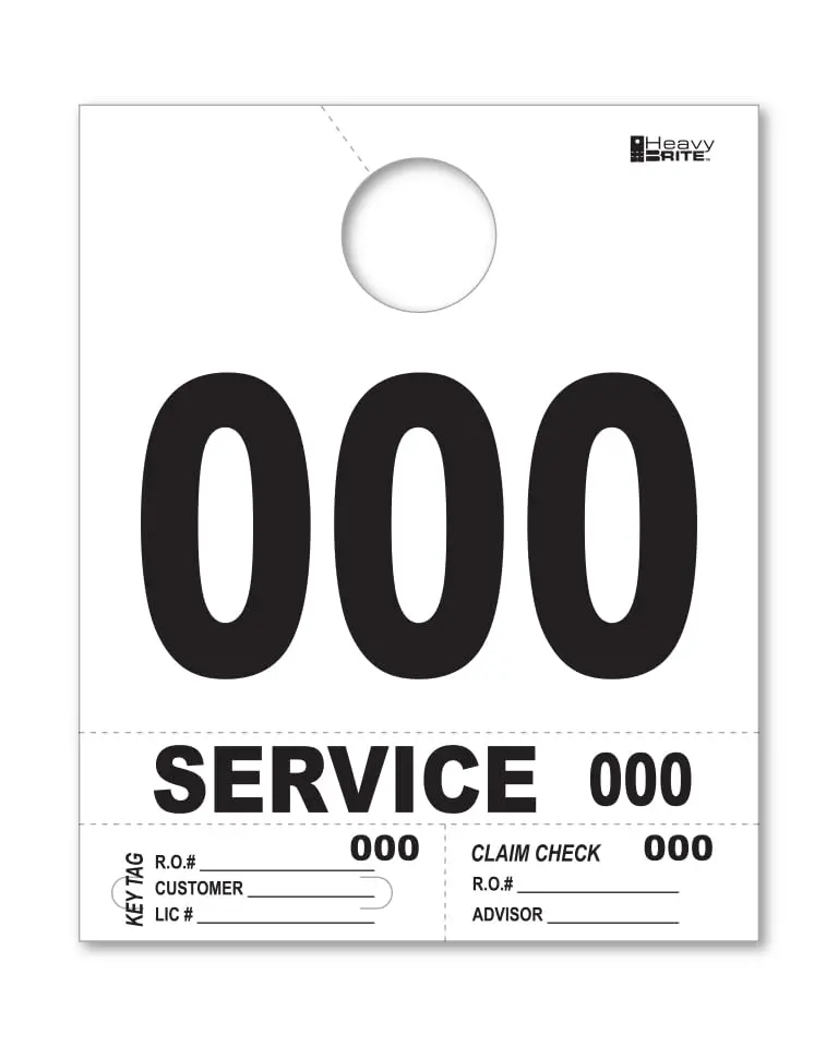 4 Part Heavy-Brite Premium Service Dispatch Numbers - Efficient Dispatch Management With White Bold Numbers, Customizable, Matching Key Tags, Claim Checks 1