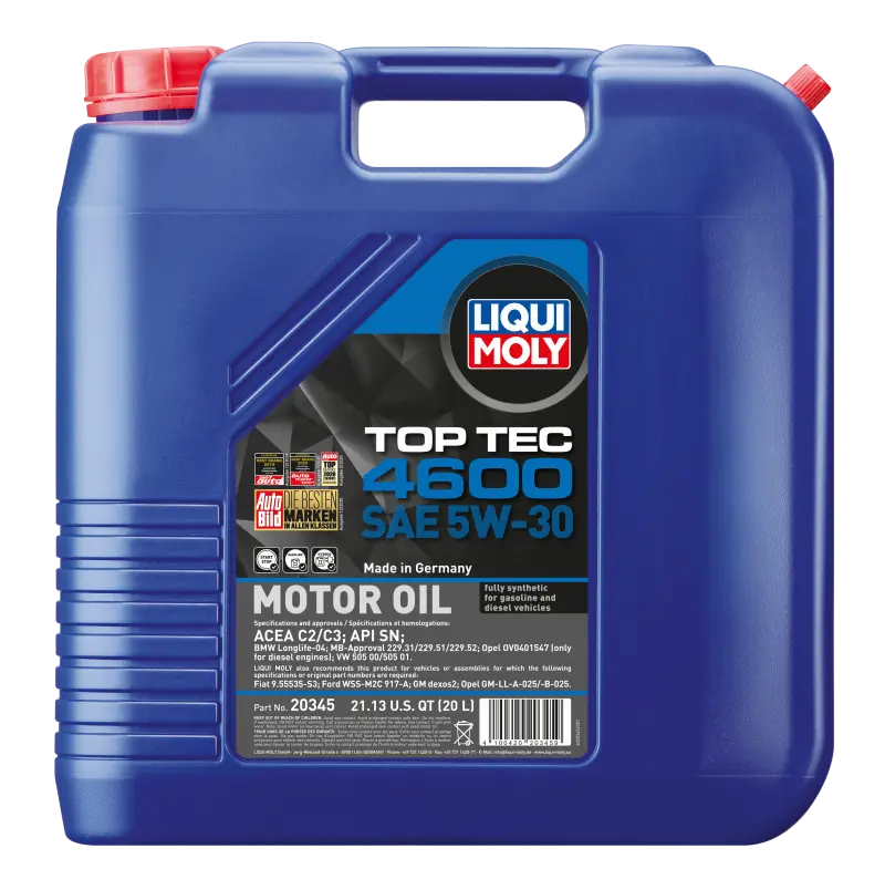 Liqui Moly 1995-2002 Chevrolet Camaro 4Th Gen 20L Top Tec 4600 Motor Oil Sae 5W30 1