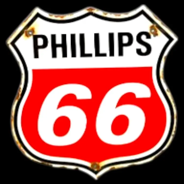 Phillips 66 Shield Die Cut Porcelain Vintage Metal Sign 1