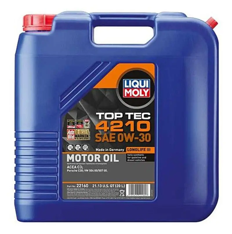 Liqui Moly 1995-2002 Chevrolet Camaro 4Th Gen 20L Top Tec 4210 Motor Oil Sae 0W30 1
