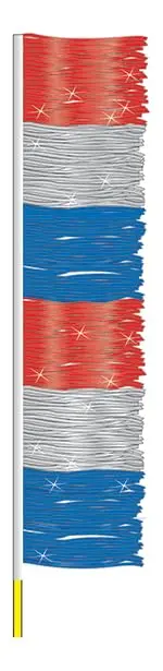 Red, Silver & Blue Ground Pennants For Automotive Event Decor - 11" Wide Metallic Fringe With 6' Fiberglass Pole - Durable Car Lot Pennants For Festivals, Car Shows, Patriotic Celebrations 1