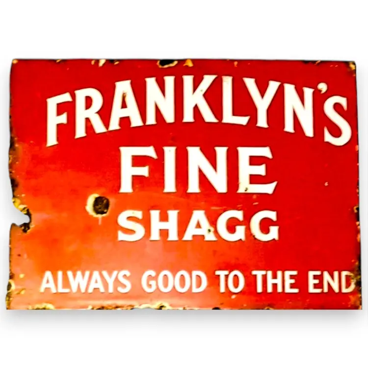 Franklyn's Fine Shagg Porcelain Enamel Vintage Metal Reproduction 1