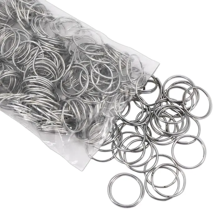 3/4" Zinc-Plated Steel Key Rings - Durable Alloy Steel Silver Split Key Rings - Easy To Install - Ideal For Crafts, Auto Dealerships, Keychain Organization 1
