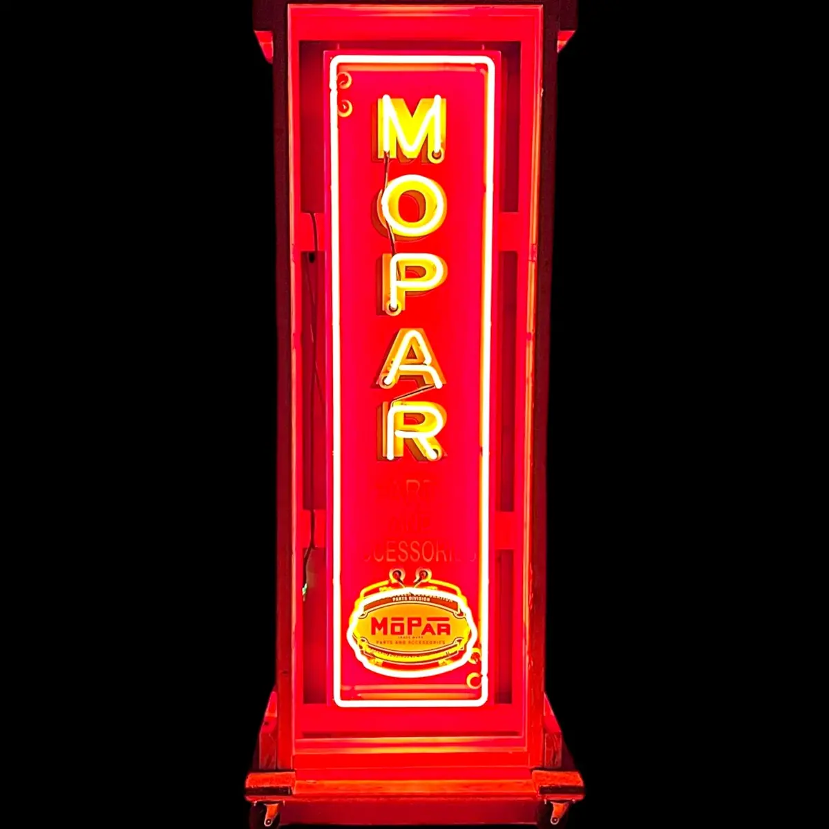 Mopar Parts Chrysler Vertical Neon Porcelain Tower Sign With Can 1