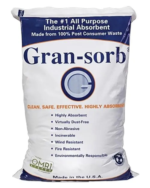 Gran-Sorb Universal Sorbent Granules – 30 Lb. Bag – High-Absorbency Cellulose Granular Spill Absorbent For Oil, Water-Based Liquids, Solvents, Coolants & Petrochemicals – Industrial Spill Cleanup 1