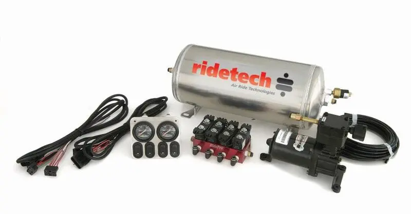Ridetech 1967-2015 Chevrolet Camaro 1St-5Th Gen 1St- 3 Gallon 4-Way Analog Air Ride Compressor Leveling System 1