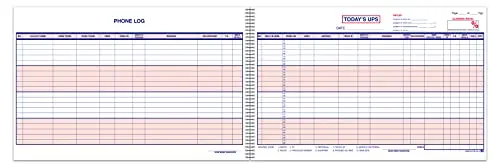 Professional Ups Log Book For Walk-In And Phone-In Tracking - 17" × 11" Coil Bound Customer Contact Log For Increasing Closing Rate - 50 Double-Sided Sheets (20 Lines Per Sheet) 1