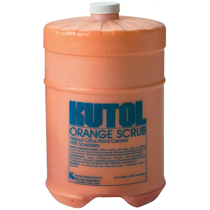 Orange Scrub Hand Cleaner – Heavy-Duty Citrus Hand Soap With Natural Scrubbers & Mineral Oil Solvent – Removes Grease, Ink, Paint, Tar – 128 Oz Deluxe Refill Gallon 1
