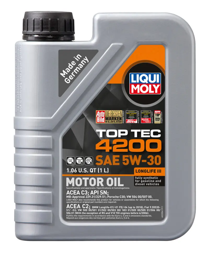 Liqui Moly 1995-2002 Chevrolet Camaro 4Th Gen 1L Top Tec 4200 New Generation Motor Oil Sae 5W30 1