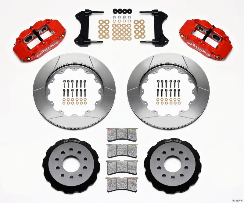 Wilwood 1993-2002 Chevrolet Camaro 4Th Gen Narrow Superlite 6R Front Hat Kit 14.00In Red 1