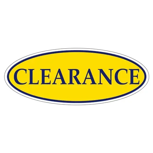 Clearance Dark Blue On Yellow Oval Window Sticker For Car Dealerships – 14" X 5.5" – Premium Weatherproof Vinyl Decals For Long-Lasting Visibility And High-Impact Automotive Marketing 1