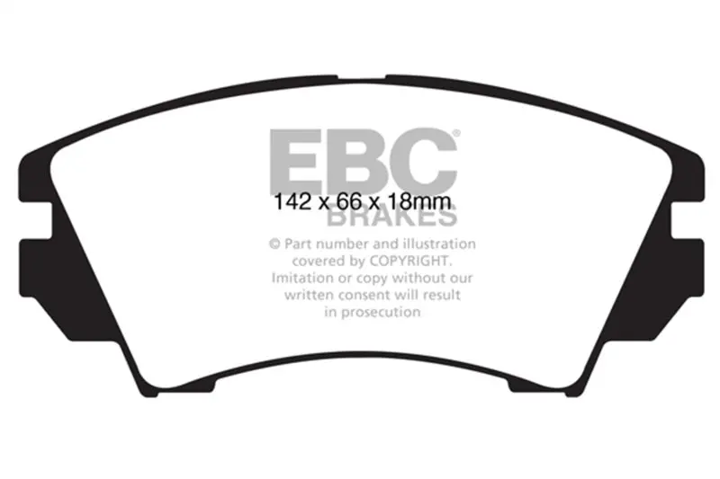 Ebc 2010-2015 Chevrolet Camaro 5Th Gen 10+ (Canada) 3.0 Yellowstuff Front Brake Pads 1
