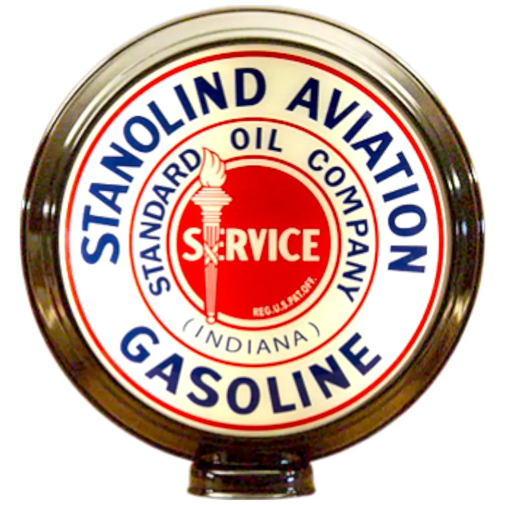 Stanolind Aviation Gasoline Standard Oil Co Lighted Globe Gas Pump Topper 1