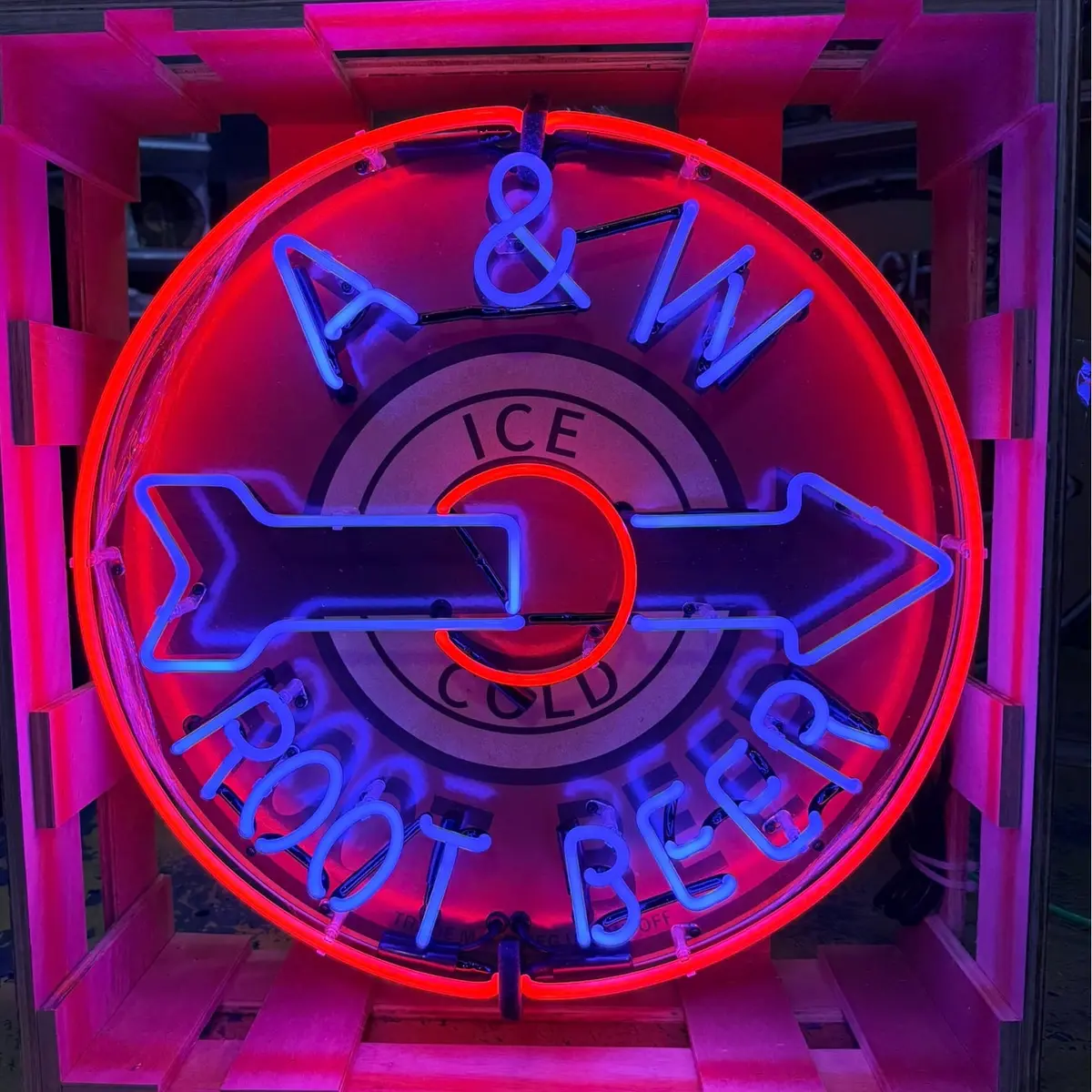 A&W Root Beer Neon Porcelain Sign - Real Glass, Premium Enamel, Metal Can - Vintage Soda Advertising 1