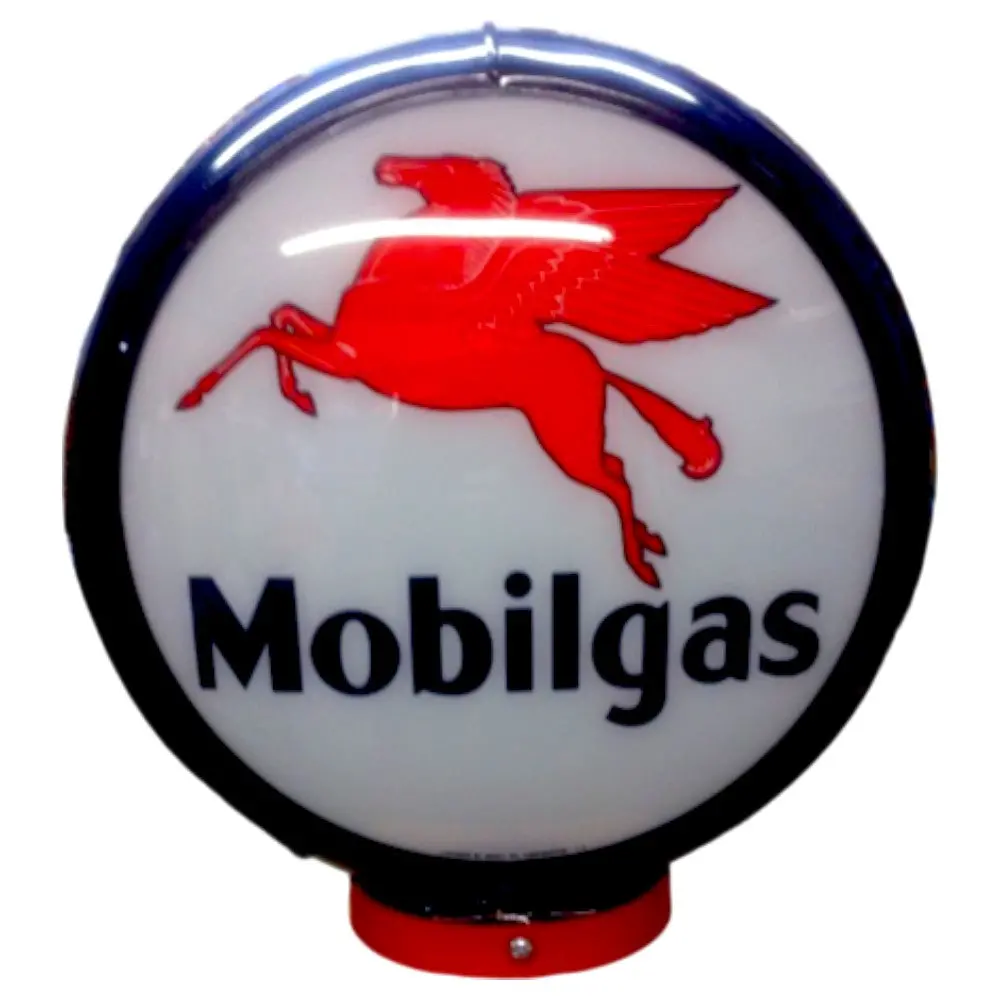 Mobilgas Pegasus Blue Lighted Globe Gas Pump Topper 1
