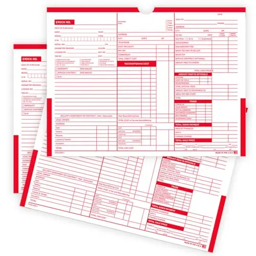 Color Top #237 Deal Jackets – 12" X 9" Durable 32# White Kraft Paper (7 Pt.) – Professional Automotive Deal Jackets For Vehicle Sales Document Organization – Shrink-Wrapped Bulk 100-Pack 1