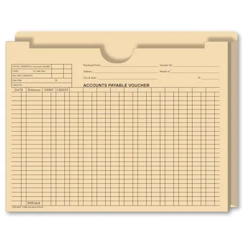 1" Expandable Accounts Payable Voucher Jackets – Heavy-Duty 11-Point Manila Deal Jackets With Foldable Gusset – Large 11-3/4" × 9-1/2" Document Organizers – Ideal For Auto Dealerships & Office Filing 1