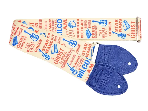 Souldier Wilco Album Guitar Strap With Blue Leather *Free Shipping In The Usa* 1