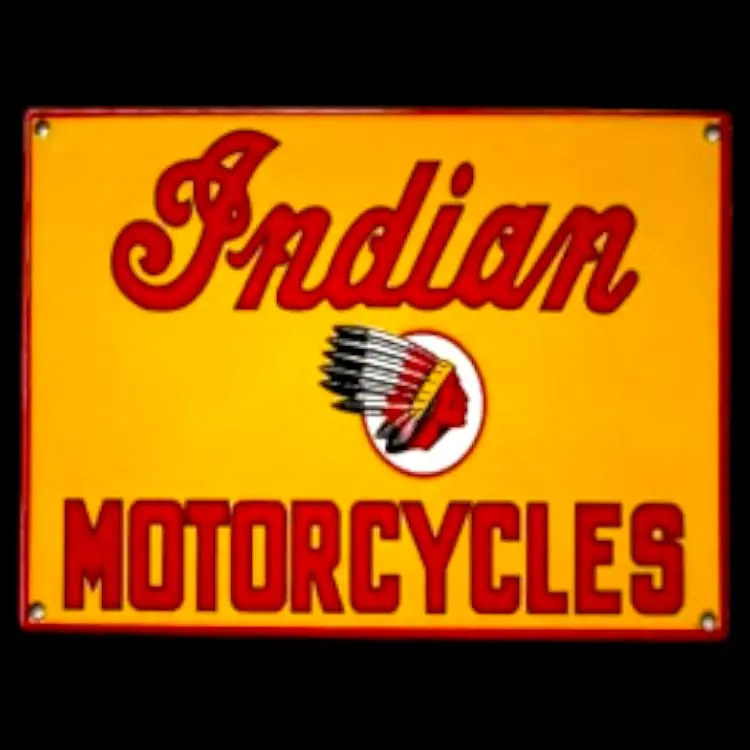 Indian Motorcycles Antique Panel Porcelain Enamel Vintage Metal Reproduction 1