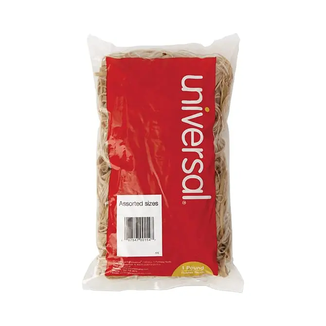 Assorted Sizes Beige Rubber Bands - Durable Flexible Rubber For Bundling, Document Securing, And Organizing - Multipurpose Bands For Office, Classroom, Home Use - 1 Pound Pack 1