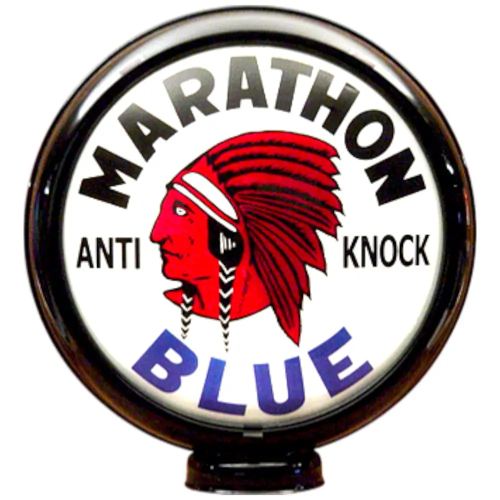 Marathon Blue Anti Knock Lighted Globe Gas Pump Topper 1