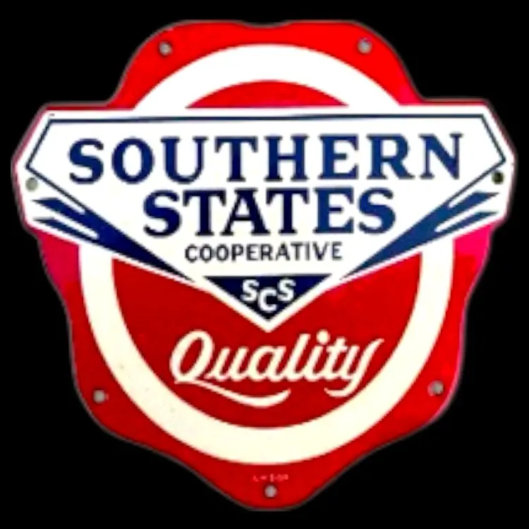 Souther States Quality Badge Shield Die Cut Porcelain Vintage Metal Sign 1