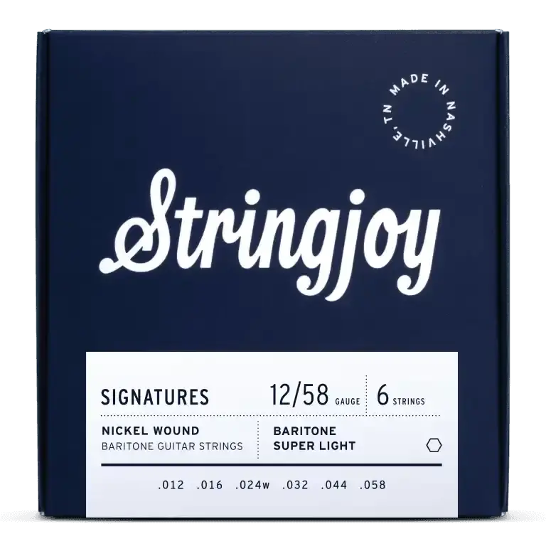 Stringjoy Signatures | Baritone Balanced Super Light Gauge (12-58) Nickel Wound Electric Guitar Strings 1