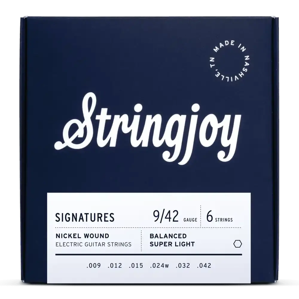 Stringjoy Signatures | Balanced Super Light Gauge (9-42) Nickel Wound Electric Guitar Strings 1