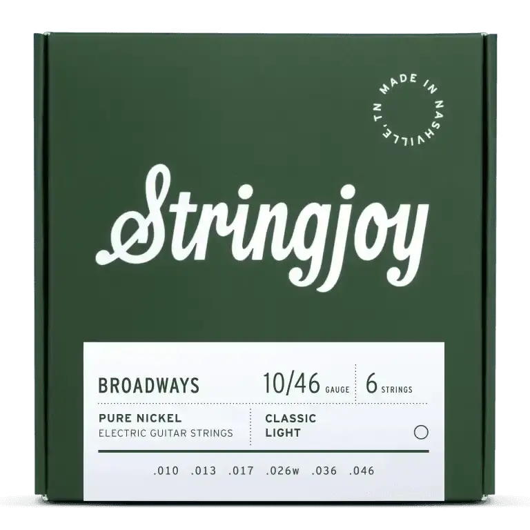Stringjoy 10-46 Classic Light Gauge Broadways - Pure Nickel Electric Guitar Strings 10-46 1