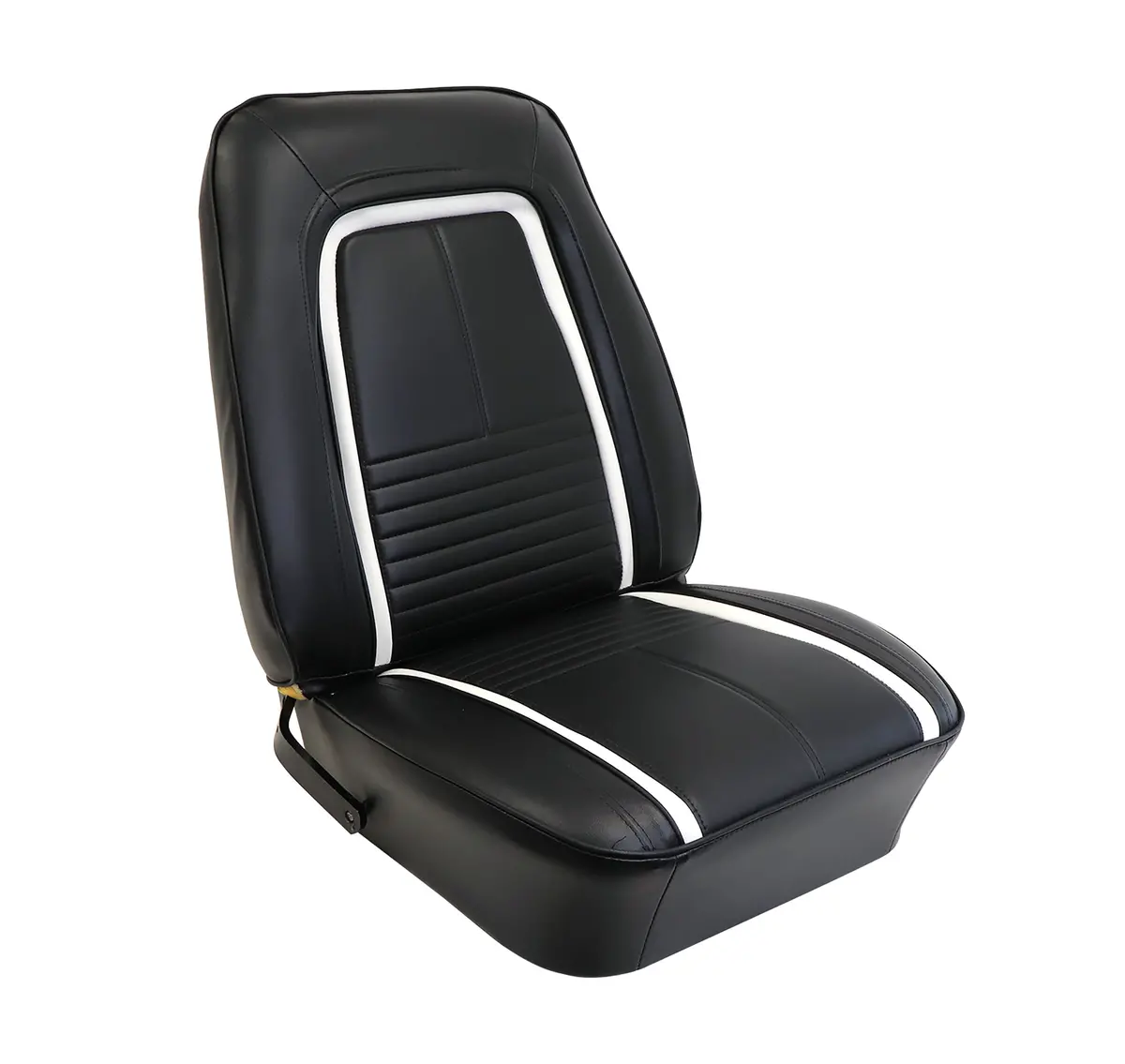 1967 Leather Seat Covers - Deluxe Interior Front Buckets - Black/White - Ca 1
