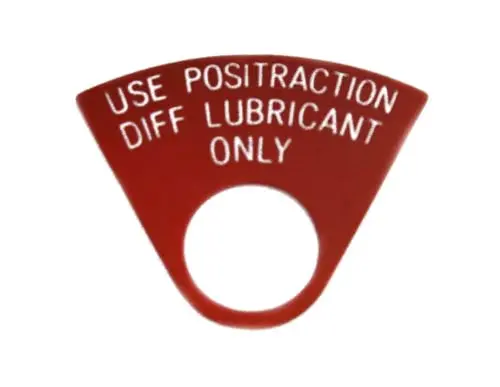1967-1981 Camaro Posi Rear End Tag W/1" Hole - Red - Ca 1
