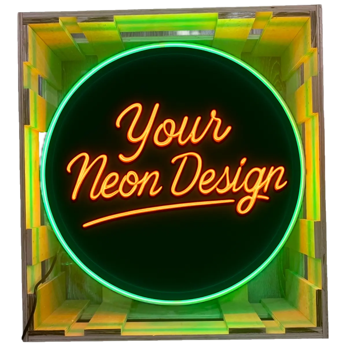 Custom Glass Neon With Porcelain — Your Design, Handcrafted, Premium Quality, Round — Best Real Neon Sign For Business Or Garage 1